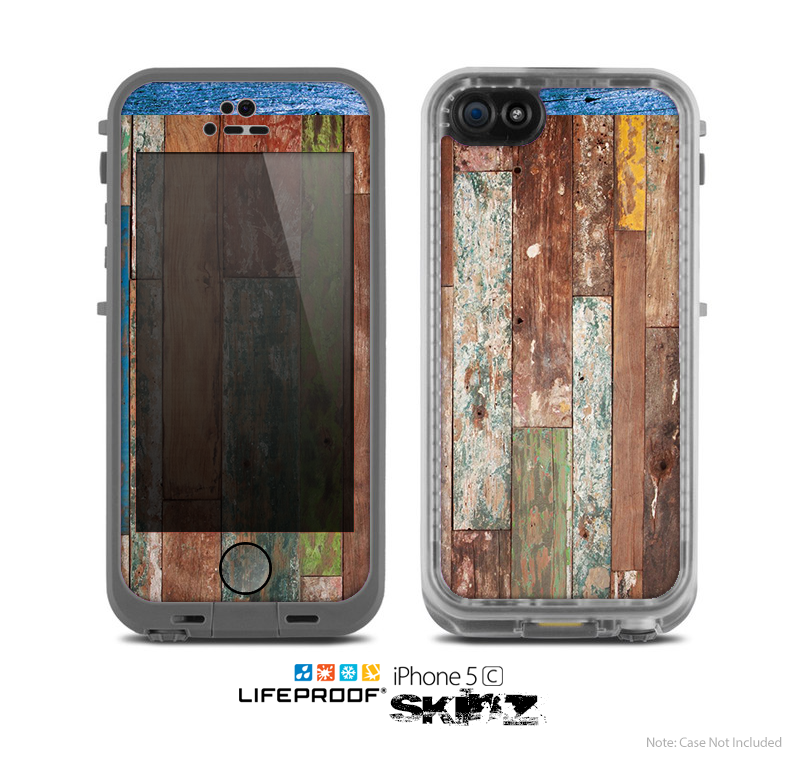 The Raw Vintage Wood Panels Skin for the Apple iPhone 5c LifeProof Case