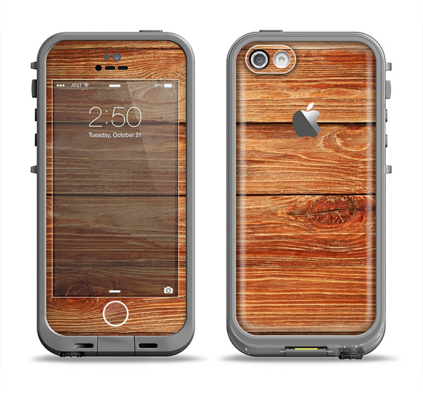 The Raw WoodGrain Apple iPhone 5c LifeProof Fre Case Skin Set