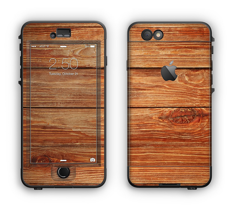 The Raw WoodGrain Apple iPhone 6 LifeProof Nuud Case Skin Set