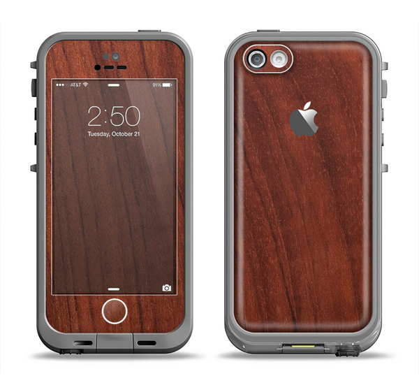 The Raw Wood Grain Texture Apple iPhone 5c LifeProof Fre Case Skin Set