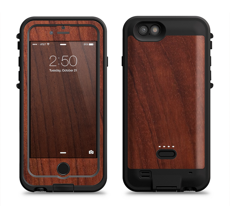 The Raw Wood Grain Texture Apple iPhone 6/6s LifeProof Fre POWER Case Skin Set