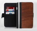 The Raw Wood Grain Texture Ink-Fuzed Leather Folding Wallet Credit-Card Case for the Apple iPhone 6/6s, 6/6s Plus, 5/5s and 5c
