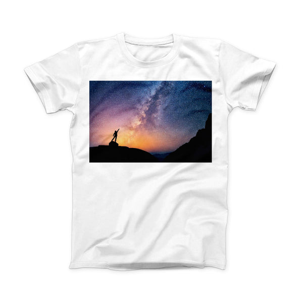 The Reach for the Stars ink-Fuzed Front Spot Graphic Unisex Soft-Fitted Tee Shirt