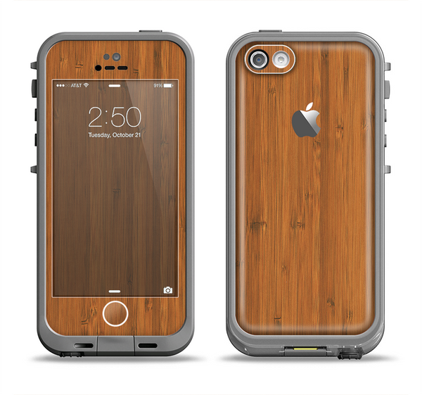 The Real Bamboo Wood Apple iPhone 5c LifeProof Fre Case Skin Set