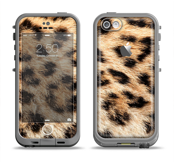The Real Cheetah Animal Print Apple iPhone 5c LifeProof Fre Case Skin Set