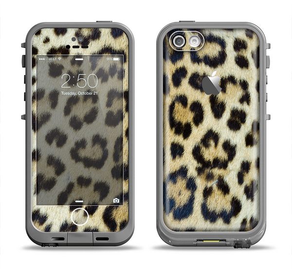 The Real Leopard Hide V3 Apple iPhone 5c LifeProof Fre Case Skin Set