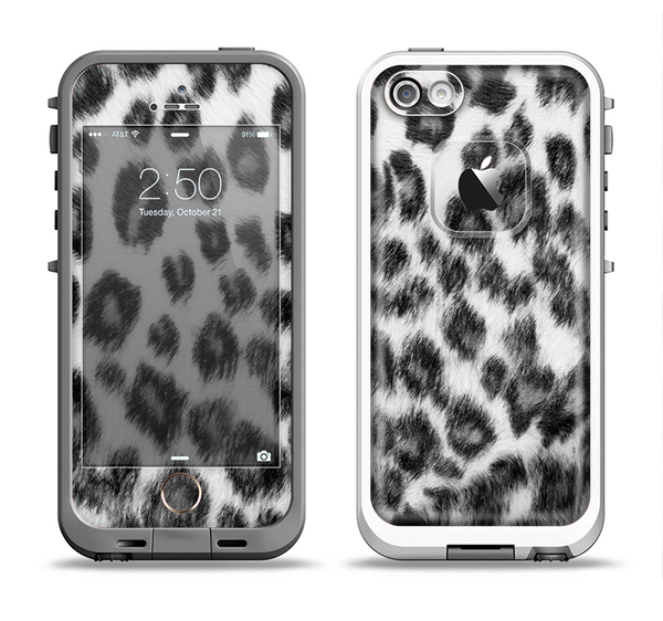 The Real Snow Leopard Hide Apple iPhone 5-5s LifeProof Fre Case Skin Set