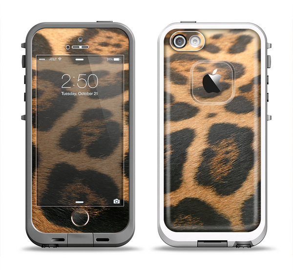The Real Thin Vector Leopard Print Apple iPhone 5-5s LifeProof Fre Case Skin Set