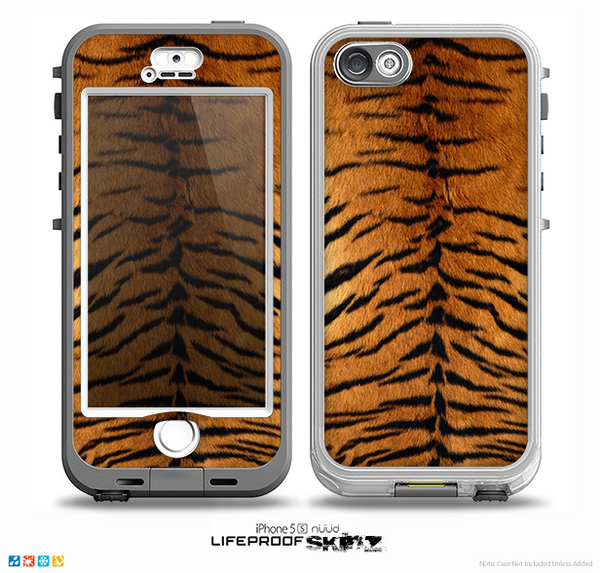 The Real Tiger Print Texture Skin for the iPhone 5-5s NUUD LifeProof Case for the LifeProof Skin