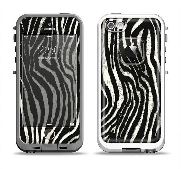 The Real Vector Zebra Print Apple iPhone 5-5s LifeProof Fre Case Skin Set