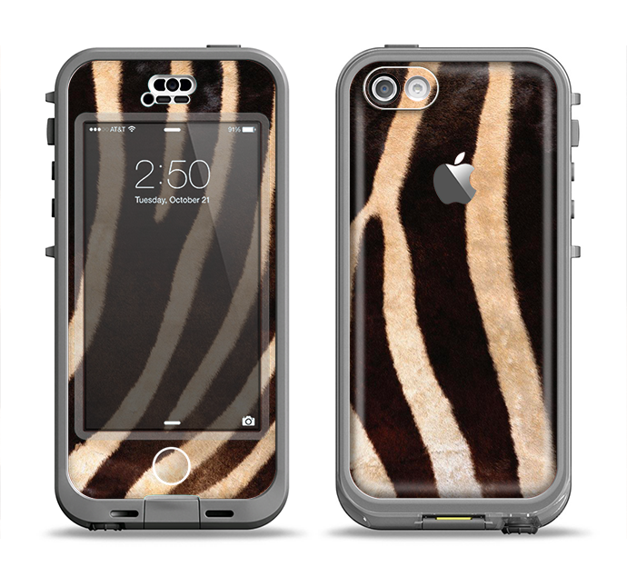 The Real Zebra Print Texture Apple iPhone 5c LifeProof Nuud Case Skin Set
