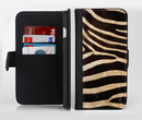 The Real Zebra Print Texture Ink-Fuzed Leather Folding Wallet Credit-Card Case for the Apple iPhone 6/6s, 6/6s Plus, 5/5s and 5c