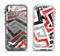The Red-Gray-Black Abstract V3 Pattern Apple iPhone 5-5s LifeProof Fre Case Skin Set