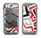 The Red-Gray-Black Abstract V3 Pattern Apple iPhone 5c LifeProof Nuud Case Skin Set
