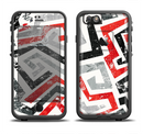 The Red-Gray-Black Abstract V3 Pattern Apple iPhone 6/6s LifeProof Fre Case Skin Set