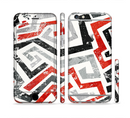 The Red-Gray-Black Abstract V3 Pattern Sectioned Skin Series for the Apple iPhone 6s Plus