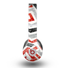 The Red-Gray-Black Abstract V3 Pattern Skin for the Beats by Dre Original Solo-Solo HD Headphones