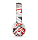 The Red-Gray-Black Abstract V3 Pattern Skin for the Beats by Dre Studio (2013+ Version) Headphones