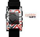 The Red-Gray-Black Abstract V3 Pattern Skin for the Pebble SmartWatch