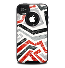 The Red-Gray-Black Abstract V3 Pattern Skin for the iPhone 4-4s OtterBox Commuter Case