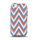 The Red-White-Blue Sharp Chevron Pattern Apple iPhone 5c Otterbox Symmetry Case Skin Set