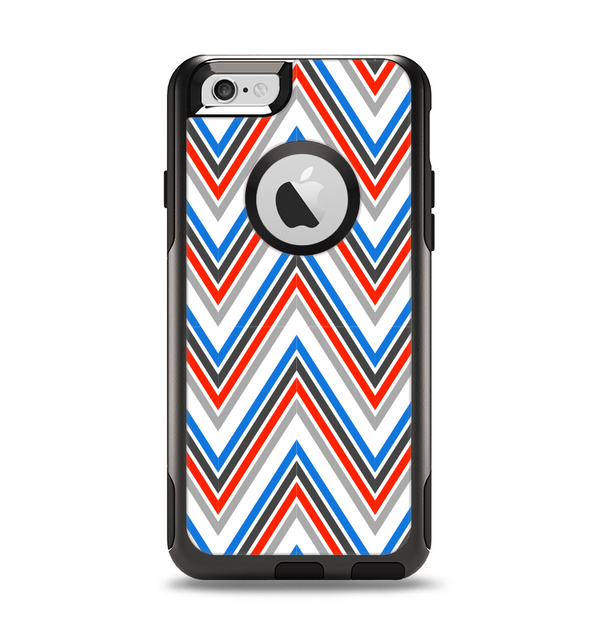 The Red-White-Blue Sharp Chevron Pattern Apple iPhone 6 Otterbox Commuter Case Skin Set