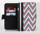 The Red-White-Blue Sharp Chevron Pattern Ink-Fuzed Leather Folding Wallet Credit-Card Case for the Apple iPhone 6/6s, 6/6s Plus, 5/5s and 5c