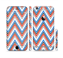 The Red-White-Blue Sharp Chevron Pattern Sectioned Skin Series for the Apple iPhone 6s Plus
