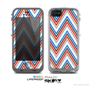 The Red-White-Blue Sharp Chevron Pattern Skin for the Apple iPhone 5c LifeProof Case