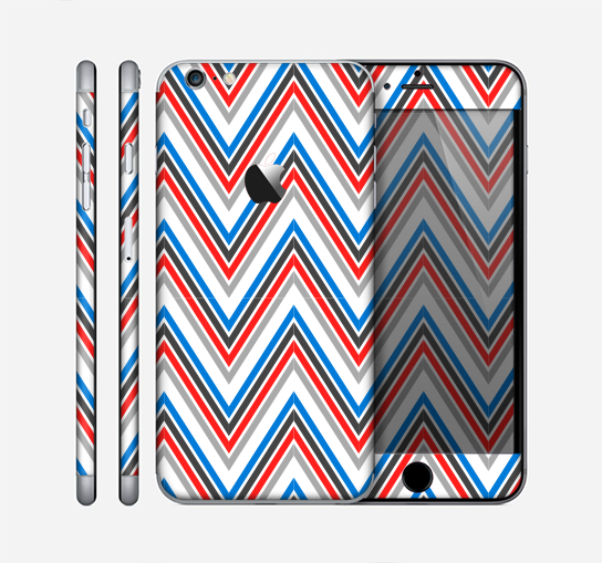 The Red-White-Blue Sharp Chevron Pattern Skin for the Apple iPhone 6 Plus