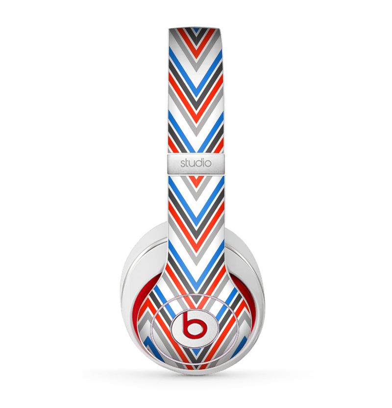 The Red-White-Blue Sharp Chevron Pattern Skin for the Beats by Dre Studio (2013+ Version) Headphones