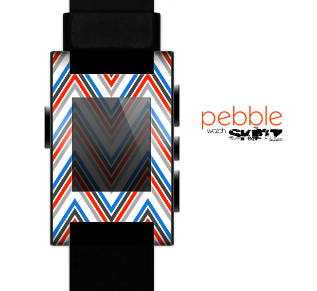 The Red-White-Blue Sharp Chevron Pattern Skin for the Pebble SmartWatch