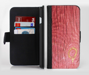 The Red-Wood with Yellow Knot Ink-Fuzed Leather Folding Wallet Credit-Card Case for the Apple iPhone 6/6s, 6/6s Plus, 5/5s and 5c