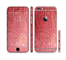 The Red-Wood with Yellow Knot Sectioned Skin Series for the Apple iPhone 6s Plus