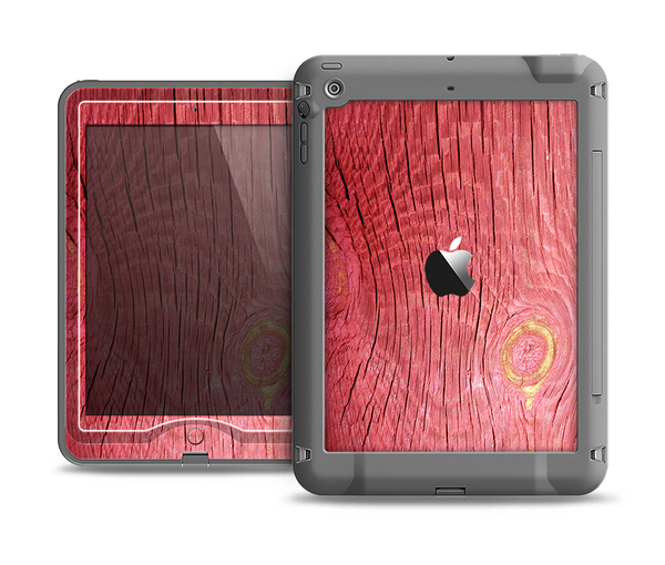The Red-Wood with Yellow Knot Apple iPad Air LifeProof Nuud Case Skin Set