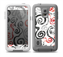 The Red Accented Grayscale Swirl Pattern Skin Samsung Galaxy S5 frē LifeProof Case