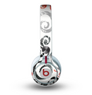 The Red Accented Grayscale Swirl Pattern Skin for the Beats by Dre Mixr Headphones