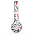 The Red Accented Grayscale Swirl Pattern Skin for the Beats by Dre Solo 2 Headphones
