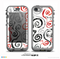 The Red Accented Grayscale Swirl Pattern Skin for the iPhone 5c nüüd LifeProof Case