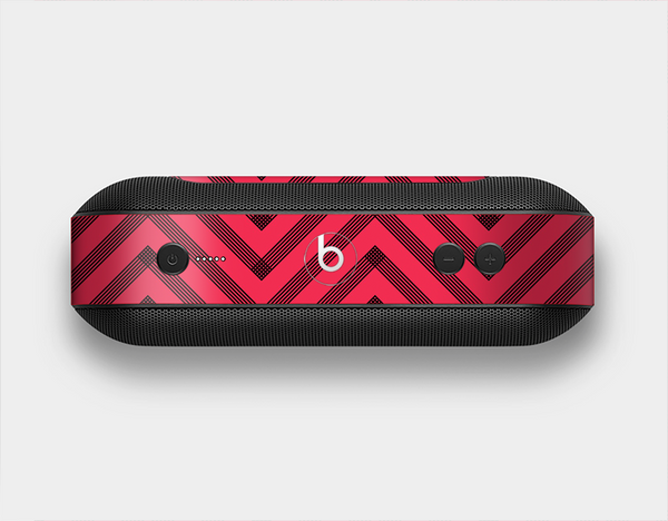 The Red & Black Sketch Chevron Skin Set for the Beats Pill Plus