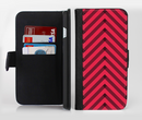 The Red & Black Sketch Chevron Ink-Fuzed Leather Folding Wallet Credit-Card Case for the Apple iPhone 6/6s, 6/6s Plus, 5/5s and 5c