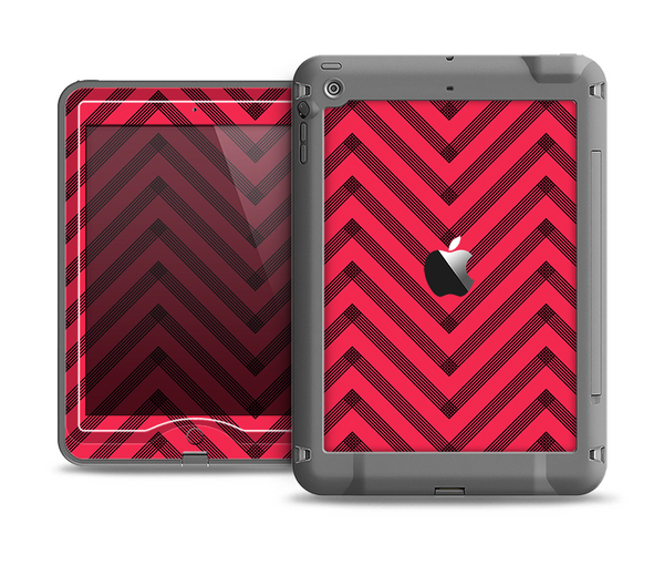 The Red & Black Sketch Chevron Apple iPad Air LifeProof Nuud Case Skin Set