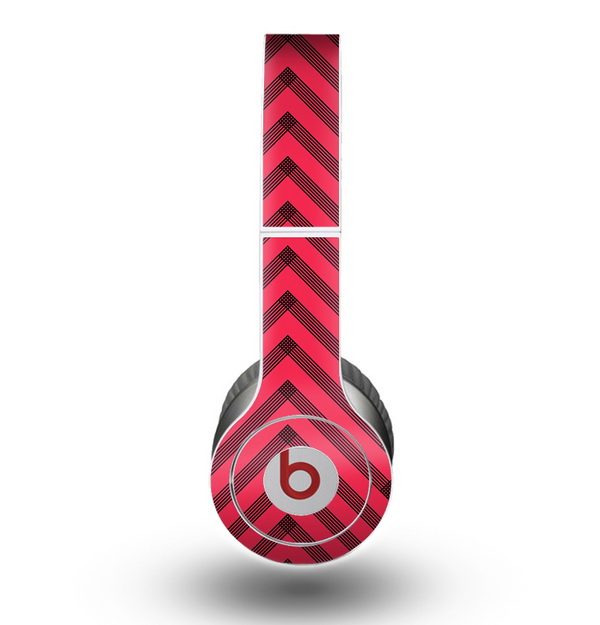 The Red & Black Sketch Chevron Skin for the Beats by Dre Original Solo-Solo HD Headphones