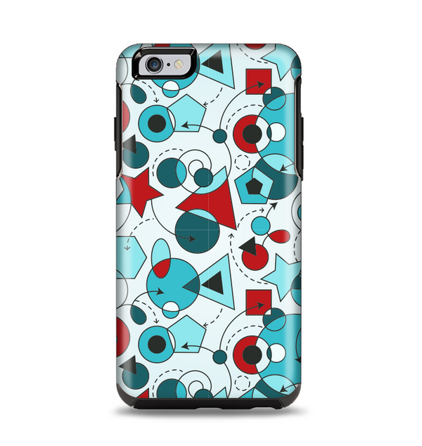 The Red & Blue Abstract Shapes Apple iPhone 6 Plus Otterbox Symmetry Case Skin Set