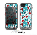 The Red & Blue Abstract Shapes Skin for the Apple iPhone 5c LifeProof Case