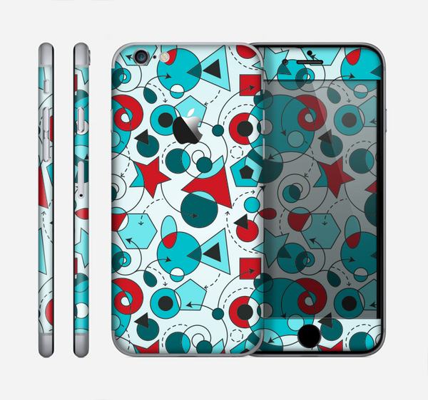 The Red & Blue Abstract Shapes Skin for the Apple iPhone 6