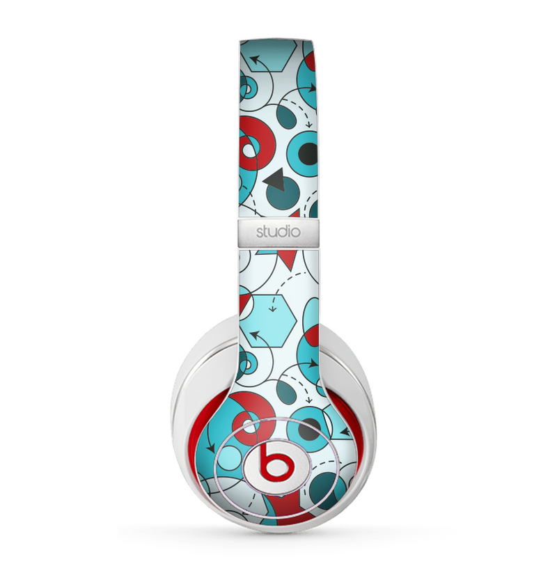The Red & Blue Abstract Shapes Skin for the Beats by Dre Studio (2013+ Version) Headphones