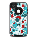 The Red & Blue Abstract Shapes Skin for the iPhone 4-4s OtterBox Commuter Case