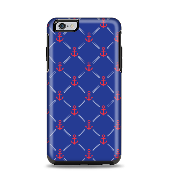 The Red & Blue Seamless Anchor Pattern Apple iPhone 6 Plus Otterbox Symmetry Case Skin Set