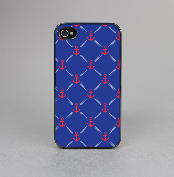 The Red & Blue Seamless Anchor Pattern Skin-Sert for the Apple iPhone 4-4s Skin-Sert Case